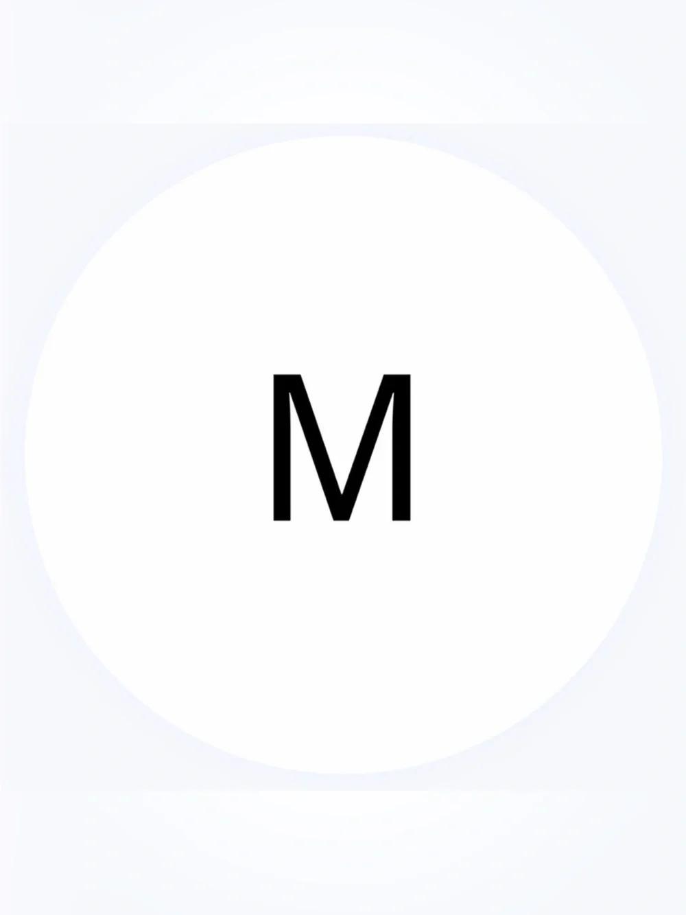50 STICKERS - 2” ROUND - SIZE LABELS - ‘MEDIUM’ - “M” - WHITE